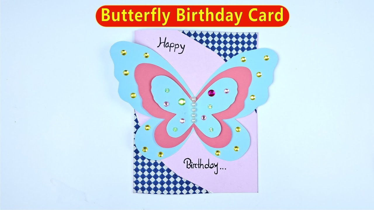 How to Make Butterfly Birthday Card.DIY Birthday Cards.Easy Crafts
