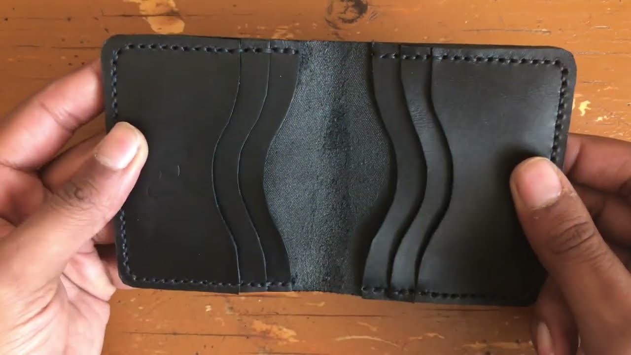 How to make  leather wallet card holder at home - handmade DIY PDF pattern