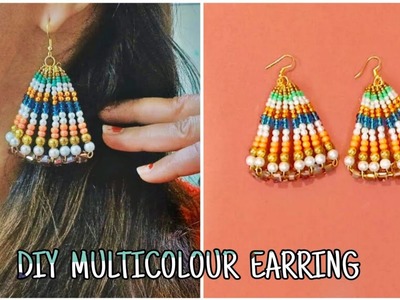 How to make party wear rainbow???? earrings at home #artsykamna