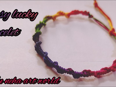 How to tie nylon thread bracelet. easy lucky bracelet macrame