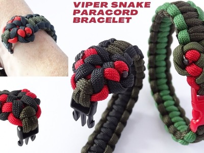 Make " The Viperidae " Viper Snake Paracord Survival Bracelet with Buckle - Design by CBYS