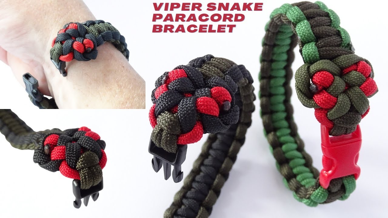 Make " The Viperidae " Viper Snake Paracord Survival Bracelet with Buckle - Design by CBYS