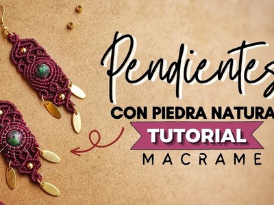 ???? PENDIENTES DE MACRAME CON PIEDRA ENGARZADA ???? Pendientes de hilo #14 | DIY Easy Macrame Earrings