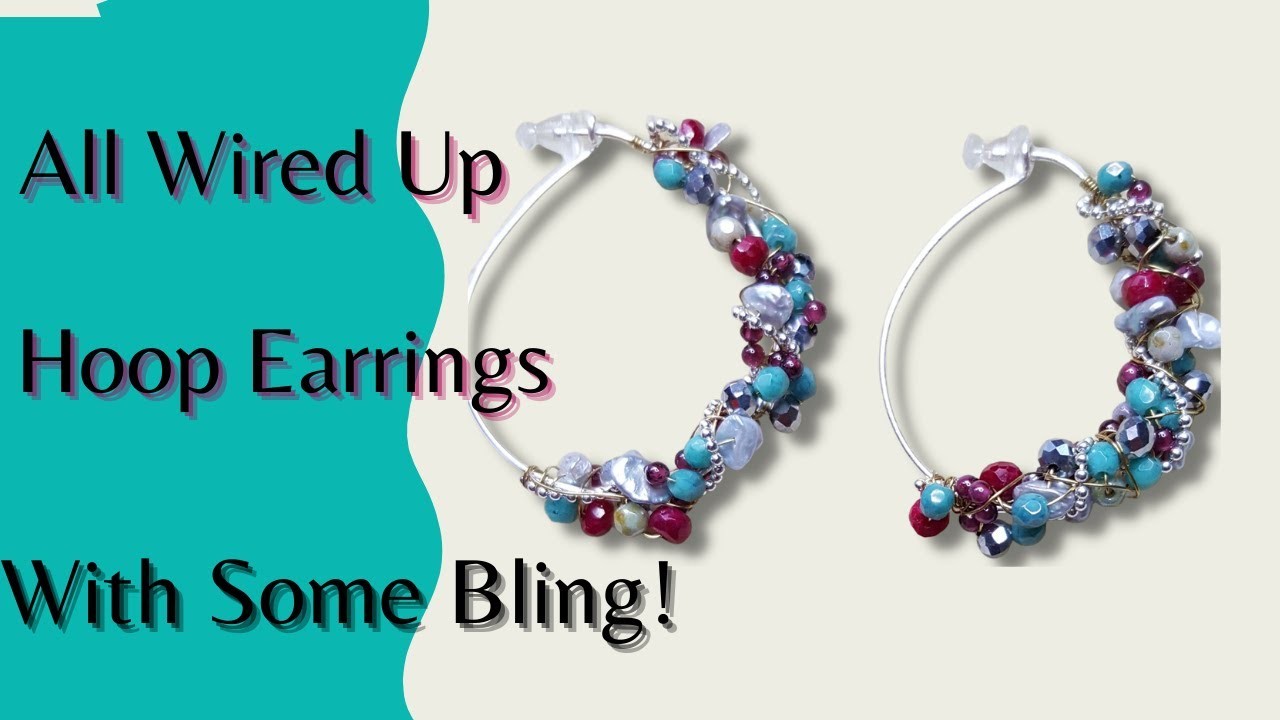 Wire Wrapped Cluster Hoop Earrings