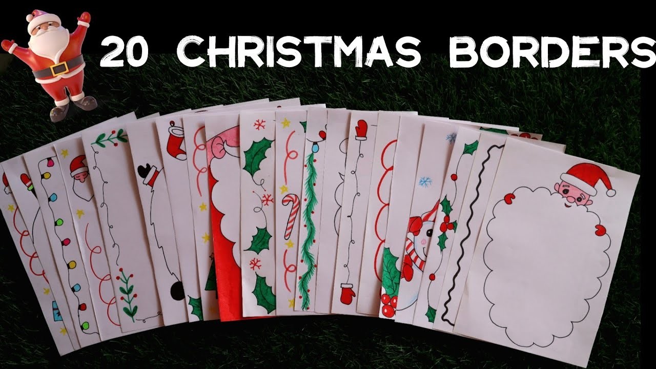 20 Christmas Border Designs.Border Design for Christmas.Santa Claus Border Designs