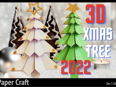 3D Paper Christmas Tree | How to Make a 3D Paper Xmas Tree  | DIY Tutorial | School Competition diy