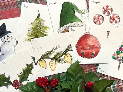 8 watercolor holiday gift tag ideas