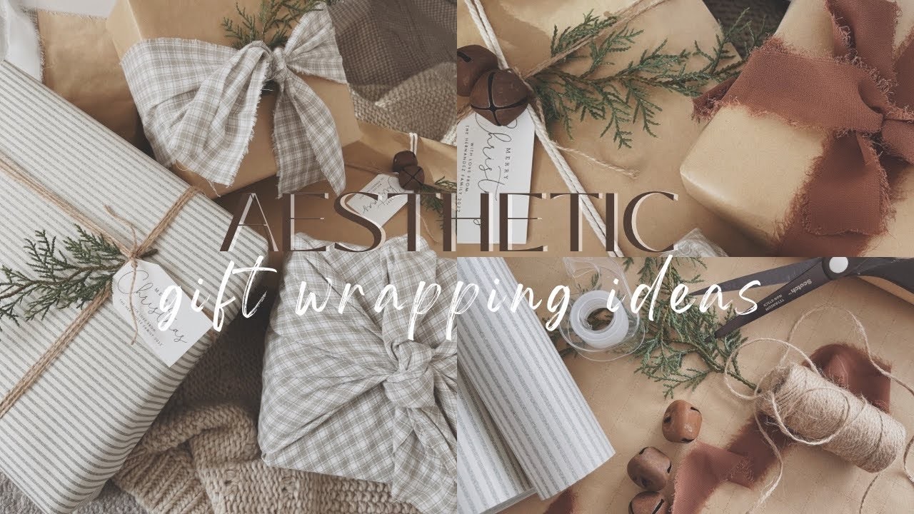 Aesthetic Christmas Gift Wrapping Ideas || Gift Wrap With Me || Neutral & Organic