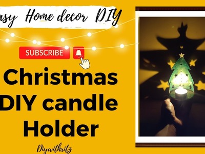 Candle holder for christmas | Diy home  decor | #clayart #christmas