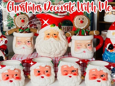 Christmas clean and decorate with me | Christmas living room decor | Santa Claus Christmas decor