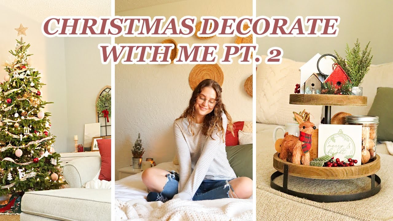 Christmas decorate with me pt. 2 ???? | decorating the tree, kitchen, bedroom & more! | Brooke Ava