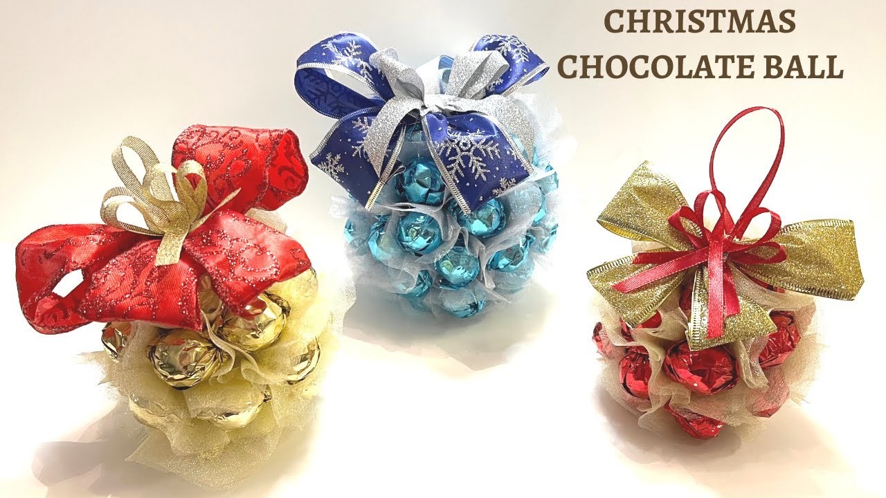 Christmas gift ideas DIY how to make a Christmas ornament Chocolate ball gift for new year