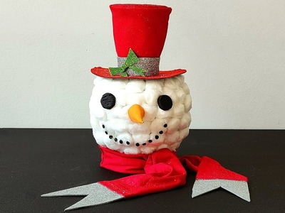 Cute & Fluffy Cotton SNOWMAN CHOCOLATE BOWL | DIY Christmas Decoration