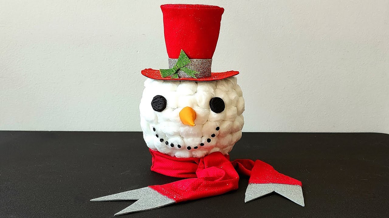Cute & Fluffy Cotton SNOWMAN CHOCOLATE BOWL | DIY Christmas Decoration