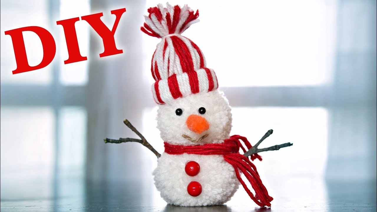 ❤️️ Cute Yarn Snowman ⛄ Yarn Snowman Making ideas ???? Wool Christmas decoration ⭐ Wool craft ideas