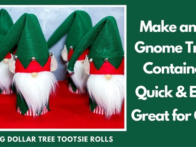 DIY Christmas Gnome Treat Holder Tutorial.No sew gnome.DIY Elf Gnome