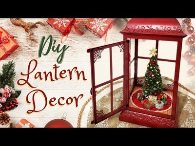 DIY decorating a lantern with Dollhouse Miniatures ???? Christmas Decor