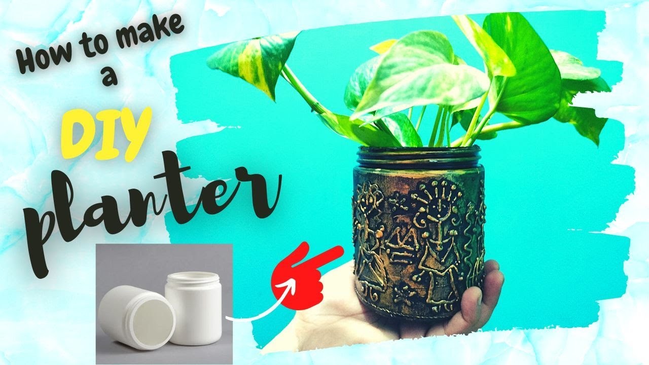 DIY Lippan Art Planter | Easy Garden Decor | Planter | DIY | Planter Pots | Plastic Bottle Crafts