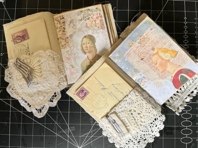 Fabric Journals Sewing In Lace Pockets