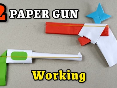 How to make 2 paper gun that shoots - DIY paper guns