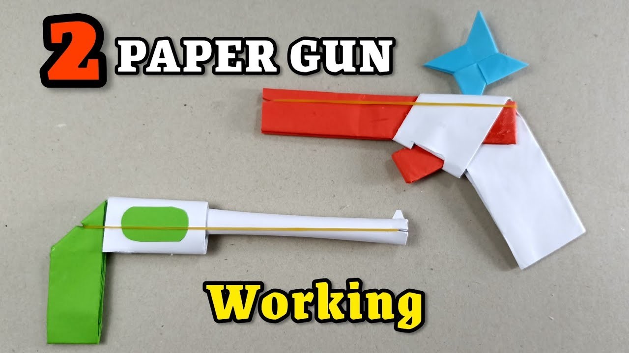 How to make 2 paper gun that shoots - DIY paper guns