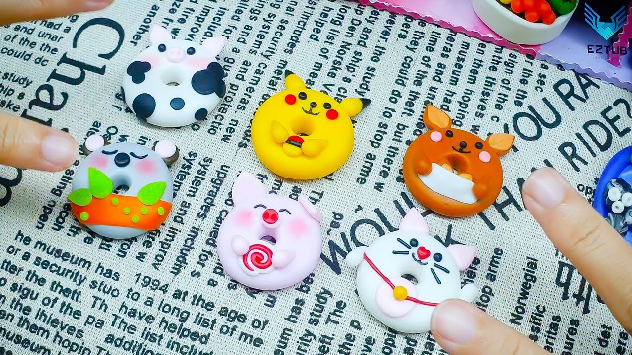 How to make a magical animal donut world out of clay | DIY clay animals
