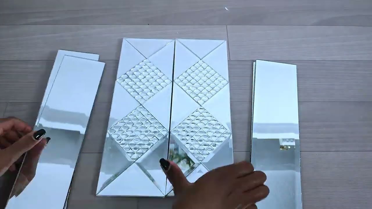 HOW TO MAKE MIRRORED CANDLE HOLDERS USING MIRROR TILES ~ DIY CANDLE HOLDERS.