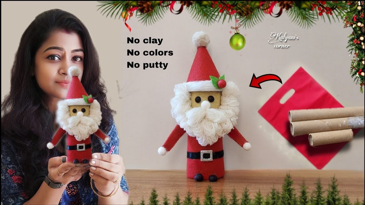 How to make Santa Claus with waste materials | Christmas gift | Christmas decoration ideas