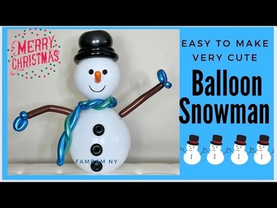 How to make Snowman balloon  (Christmas Decoration)