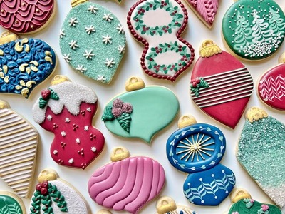 ORNAMENTS ~ EPIC Satisfying Cookie Decorating of *29* Different Ornament Cookies with Royal Icing