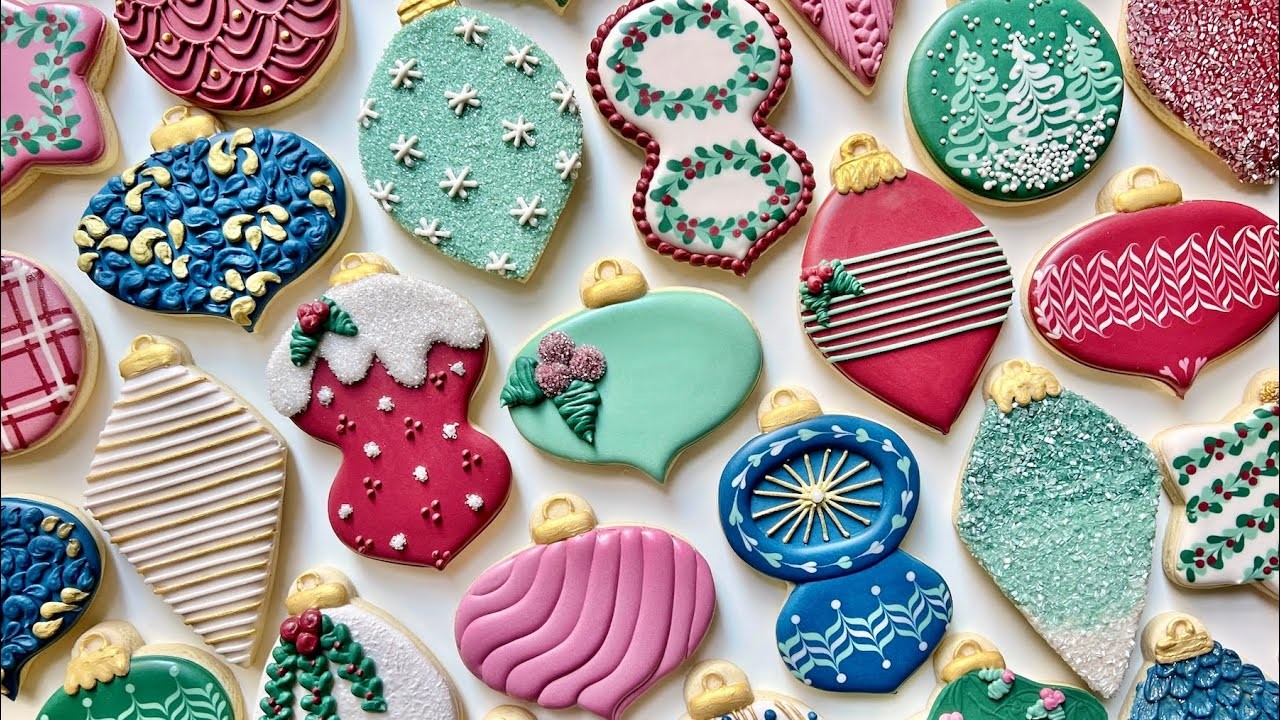 ORNAMENTS ~ EPIC Satisfying Cookie Decorating of *29* Different Ornament Cookies with Royal Icing