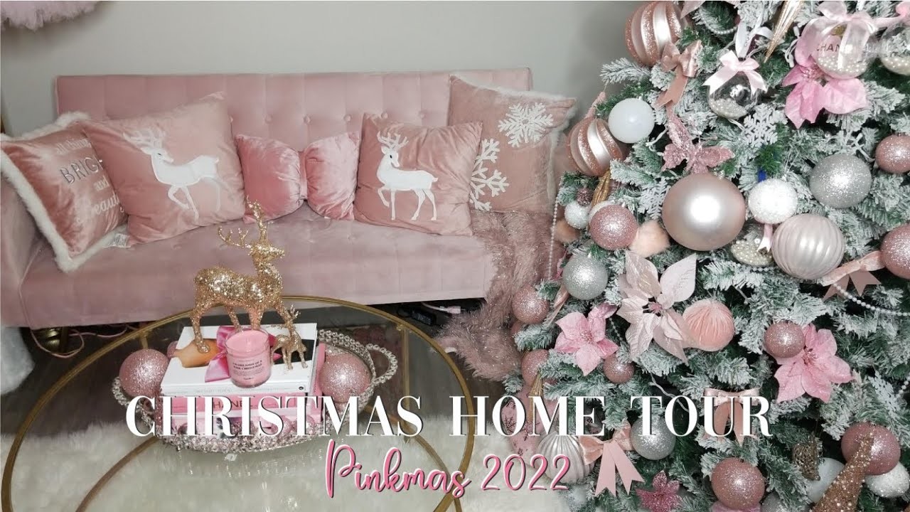 Pink Christmas Home tour 2022 ???????? | Very girly & glam luxury decor apartment ideas #pinkmas