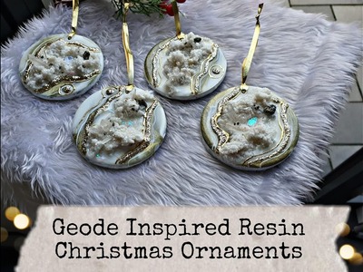 Resin Christmas Ornaments , Geode Inspired Crystal Decorations