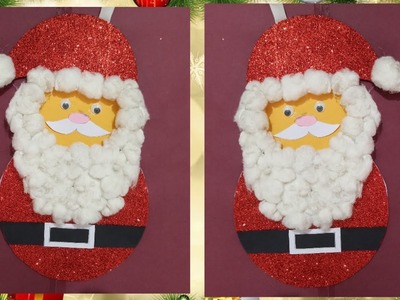 Santa Claus Wall Hanging from CD.Christmas Decoration Ideas.DIY Santa Claus.How to make Santa Claus