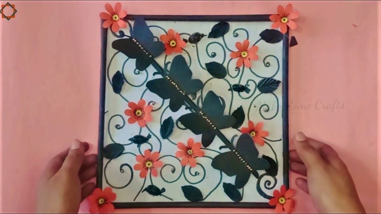 Unique Paper wall mate  | Butterfly Photo Frame Design | Home decor flowers | Make Some Crafts