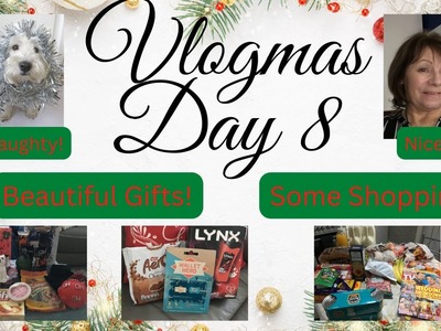 VLOGMAS DAY 8 | MORE LOVELY CARDS AND GIFTS! | NAUGHTY DOG! |  TAM GOES SHOPPING!