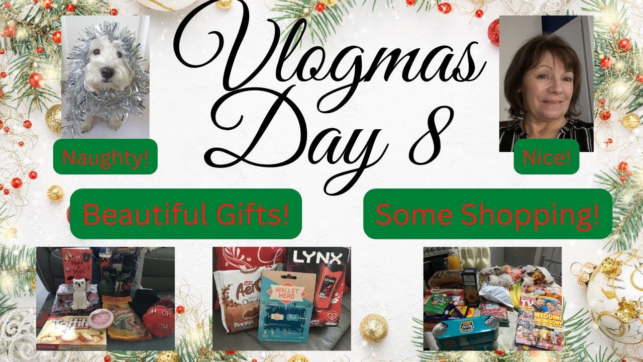VLOGMAS DAY 8 | MORE LOVELY CARDS AND GIFTS! | NAUGHTY DOG! |  TAM GOES SHOPPING!