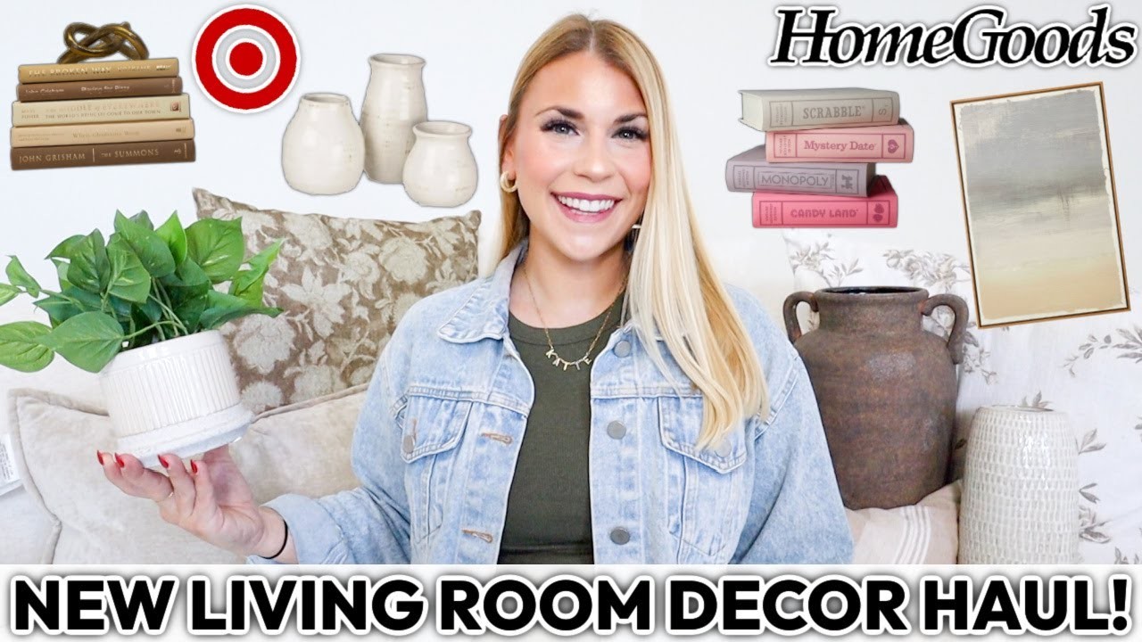 $1000+ Living Room Decor HAUL w. Decorating Ideas | Target, HomeGoods, + TJ Maxx + MORE Home Decor!