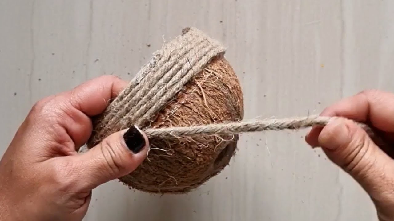 2 Unique Home decorating ideas with waste Coconut Shell and Jute Rope