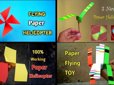 3 Paper Flying Helicopter | How to make Paper Helicopter easy