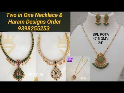 92.5 Silver jewellery Two in One Double Side Necklace Designs To Order Ramalacollections 9398255253
