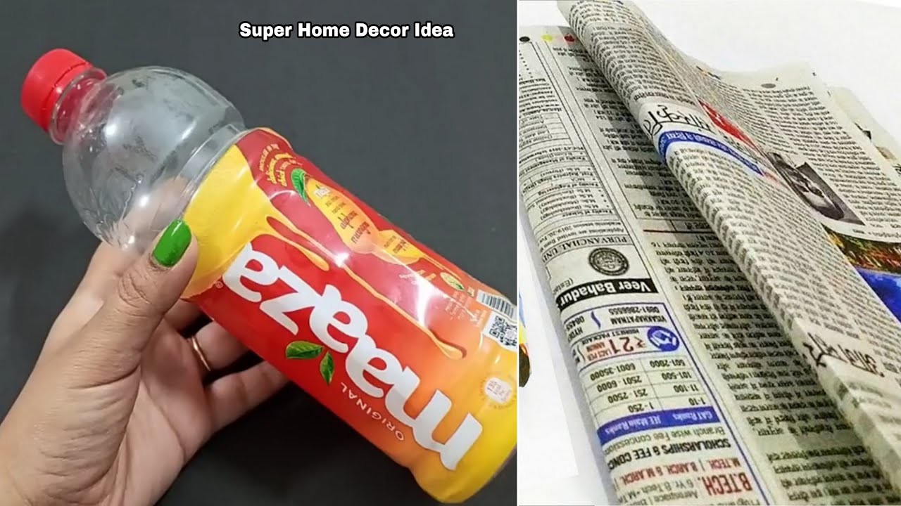 Amazing home decor ideas using waste plastic bottle, newspaper, shopping bag and wool - DIY