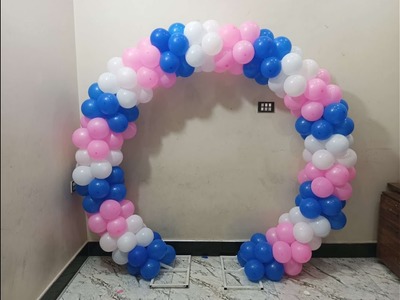 Balloon Garland With Round Backdrop Stand | Birthday Decoration Ideas | #birthdaydecoration #decor