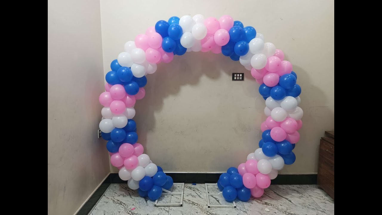 Balloon Garland With Round Backdrop Stand | Birthday Decoration Ideas | #birthdaydecoration #decor