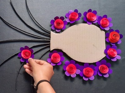 Beautiful paper flower wall hanging. easy paper craft for home decorations.wallmate.wallhanging.diy