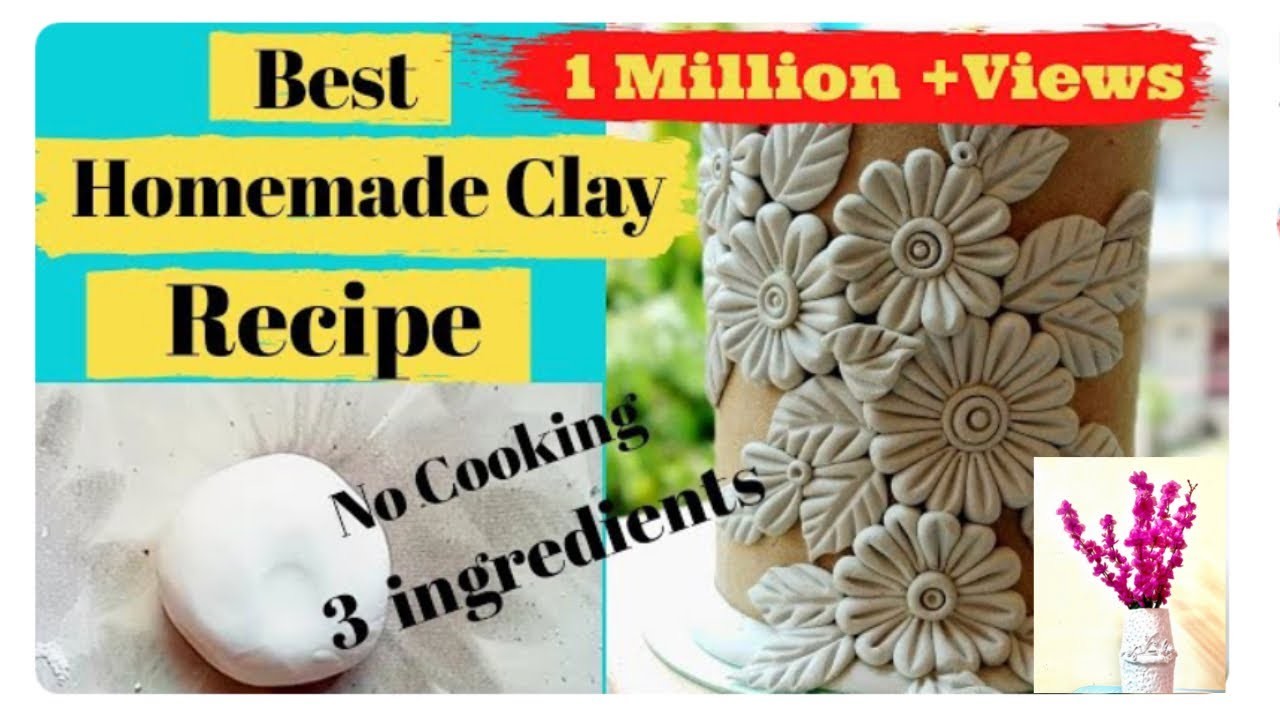 Best Home made clay | Air Dry clay | easy clay without cooking | Something Artistic |