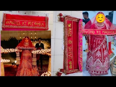 Bride????‍♀️ & Groom???? Name ❤️bridal dupatta❤️ for awesome #bridalentry #wedding #customized