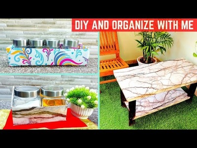 Center Table Makeover and DIY Organizer | NO COST Home Organization Ideas | Recyle Reuse