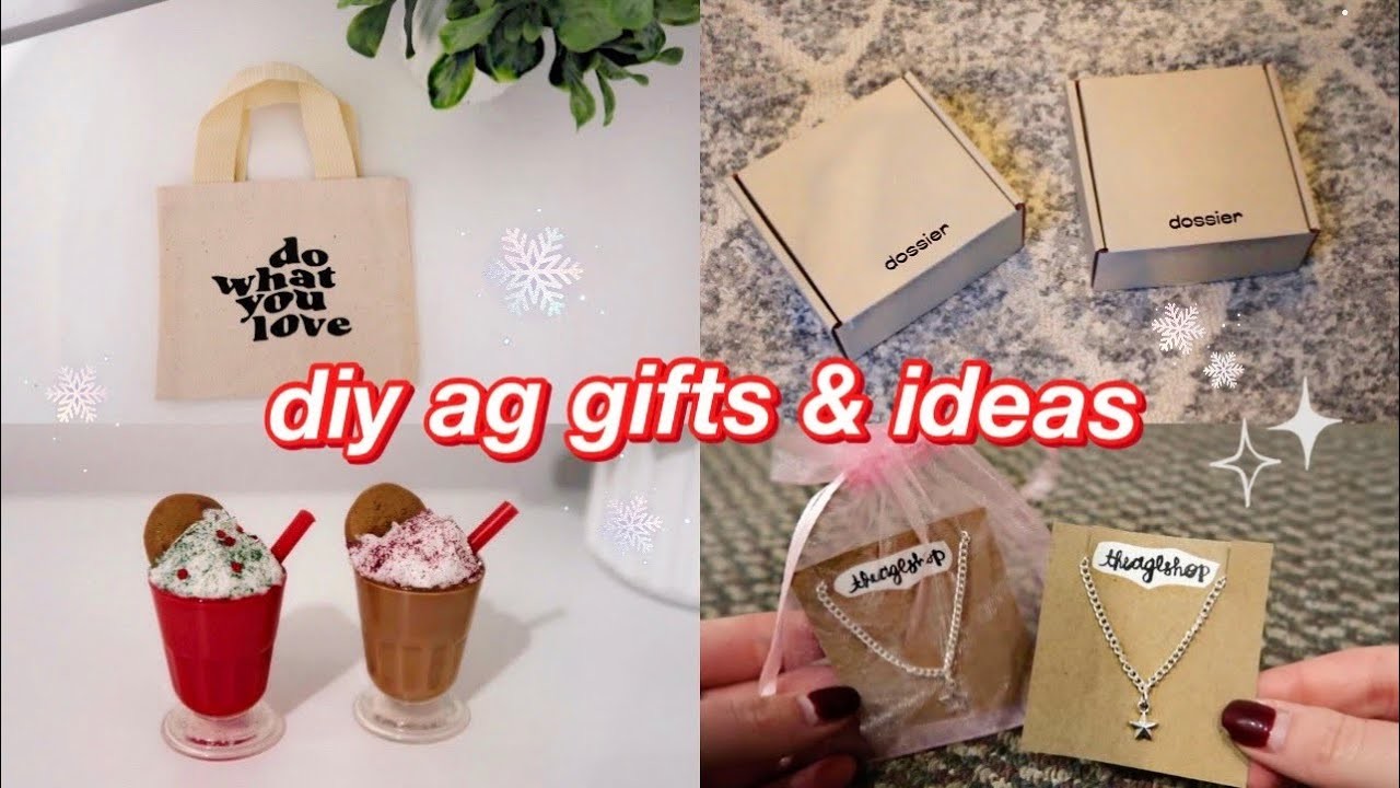 DIY AG HOLIDAY GIFT IDEAS! (diy mini tote bag, ag necklaces, mini milkshakes, and unboxing dossier!)