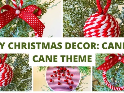 DIY Christmas Decorations: Candy Cane. Peppermint Theme #christmasdecoration #candycane #peppermint
